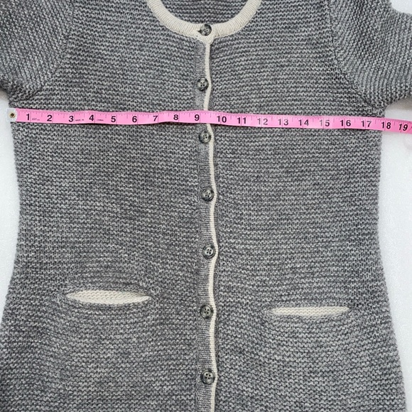 Marie Lund Lambswool Copenhagen Gray Cardigan Sweater Buttons Pockets Vintage M - Picture 11 of 12